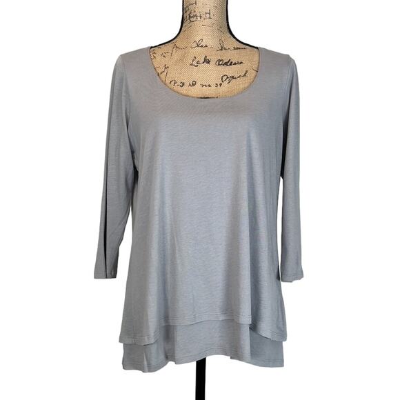 J Jill Pure Jill Elliptical Layered Top in Ash Gray Women's M - Picture 3 of 10